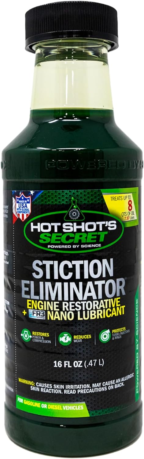 Hot Shot's Secret Original Stiction Eliminator 16oz - For All Vehicles, Gas & Diesel Oil Additive, Reduces Wear, Restores Power & Protects Injectors, Eliminates Injector Stiction