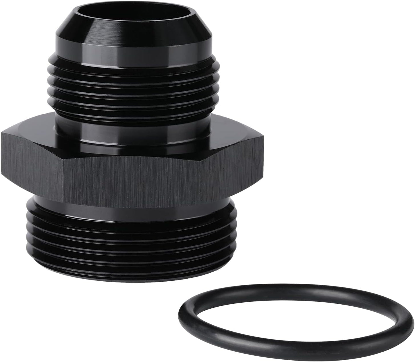 16AN Male Flare to 20AN ORB O-ring Boss Fuel Pump Rail Adapter Fitting Aluminum Black