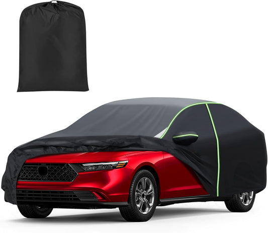 Mixsuper Liner Car Cover for Honda Accord 2001-2026, 7 Layers Waterproof Car Cover Accessories for Honda Accord with Zipper Door, Windproof Straps, Reflective Strips, Anti-UV, All Weather