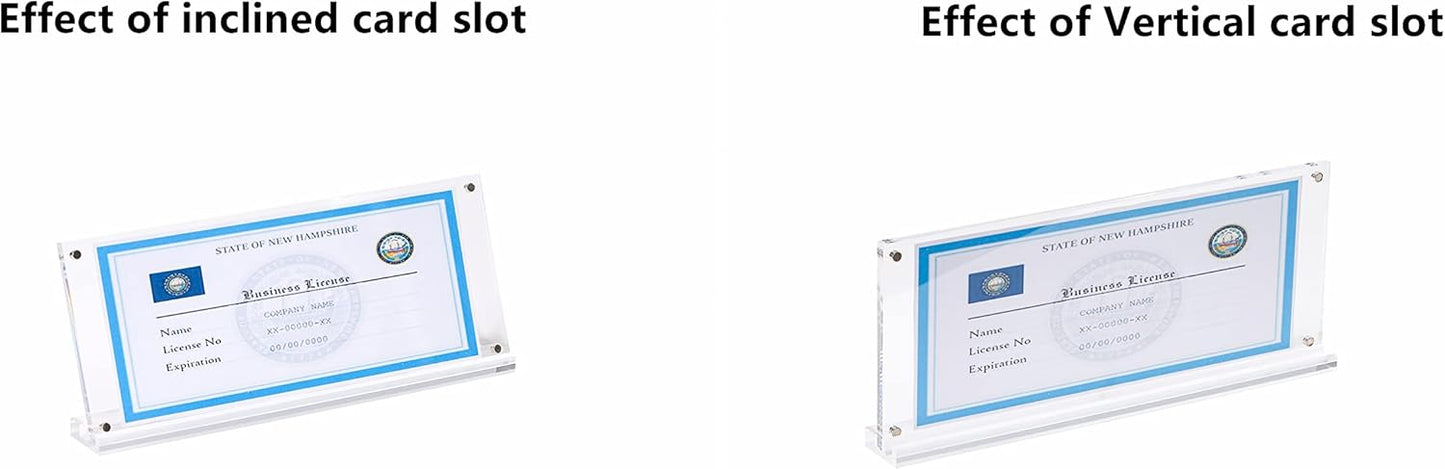 IEEK 4 Pack of Acrylic Business License Frame for 4x9 Business License Certificate Desk/Table Top Display,Clear Certificate Holder Panoramic Photograph Picture Frame,4x10 Inch