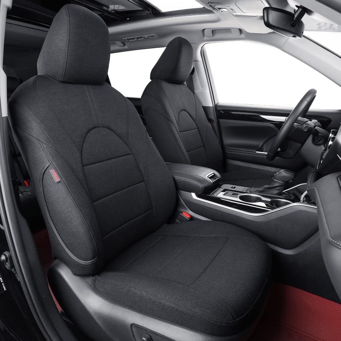 coverdream Custom Fit Camry Car Seat Covers for 2025 Toyota Camry XLE,XSE,Full Coverage Polyester Seat Protector(Full Set,Black)