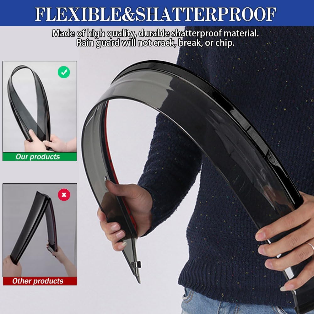 Rain Guards for Volkswagen Golf MK6 Hatchback 2010-2014, Tape-on Side Window Deflectors for Volkswagen Golf, Window Visors for Volkswagen Cars, Car Accessories 4 Rain Guards ＆ 2 Car Coasters