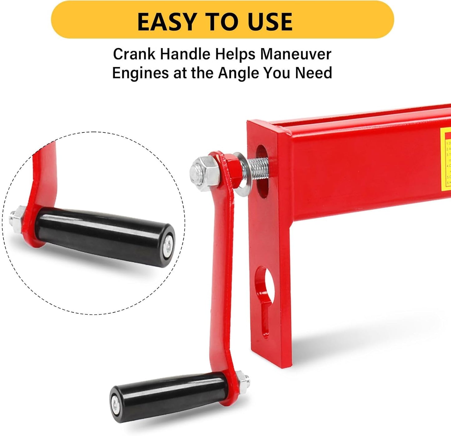 4000lbs 2 Ton Load Lever Engine Hoist Crane Cherry Picker Lift Tool Heavy Duty, Red (Load Leveler)
