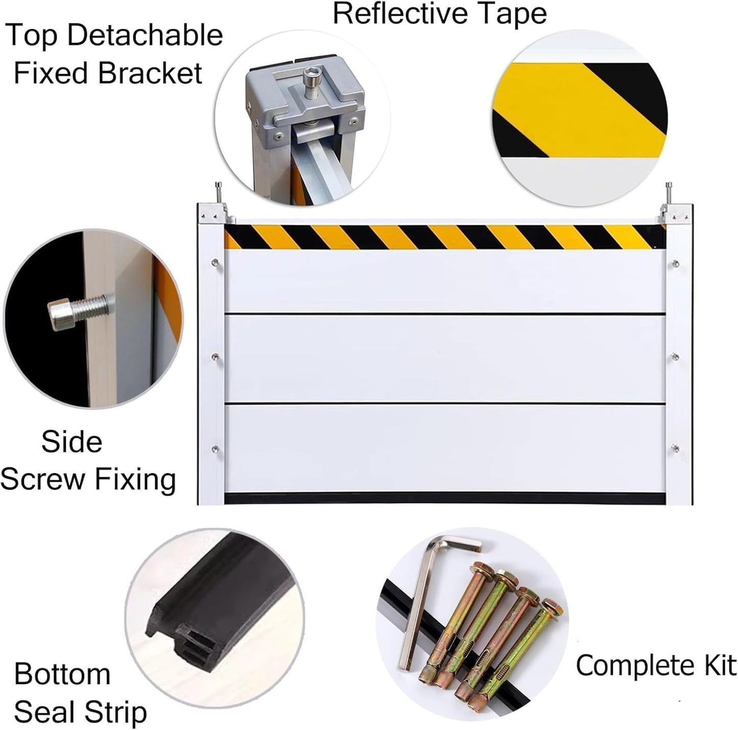 Reusable Heavy Duty Aluminum Flood Barriers for Home Exterior, Flood Protection Barriers Water Barrier Door Quick Detachable Garage Doors Detachable Mobile Rain Water Baffle ( H 39.4 inch L 20.5FT)
