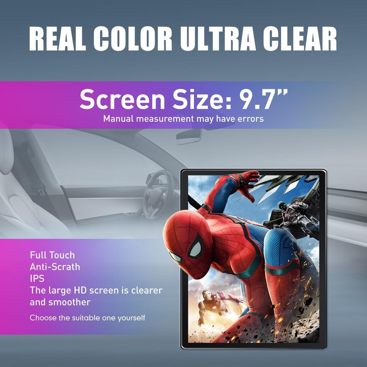 Kunfine Tesla Style Car CarPlay Android Auto Navigation Stereo GPS Radio Reverse Camera 9.7" IPS Touchscreen Headunit Tablet Media Player For Peugeot 301 2013-2022 if Applicable Octa Core 2G+32G Basic