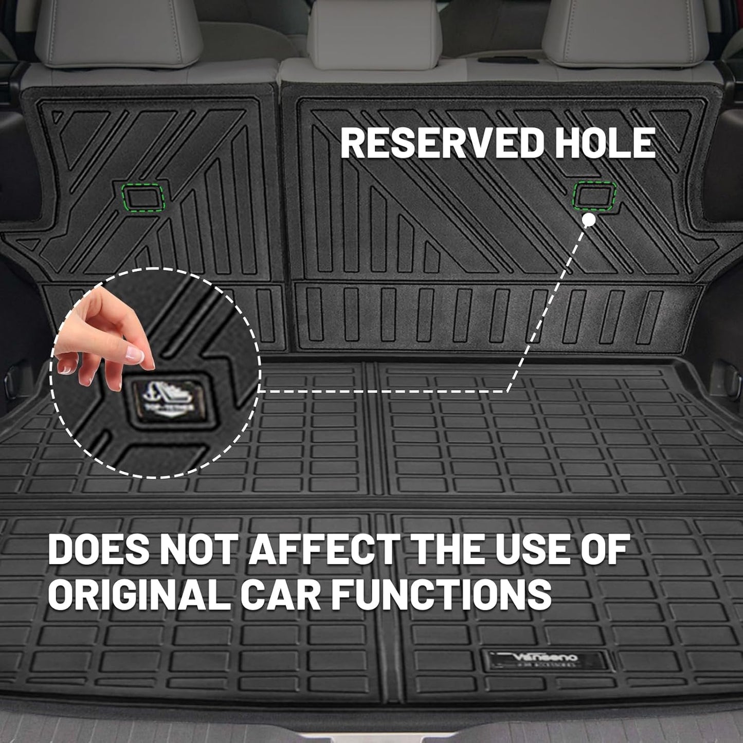 Vanseno Compatible for 2019-2024 2025 Toyota Rav4 Cargo Mat Rear Trunk Mat Cargo Liner Backrest Mats TPE All Weather Protector for 2019-2024 2025 Toyota RAV4 Accessories (Backrest Mats+Trunk Mat)