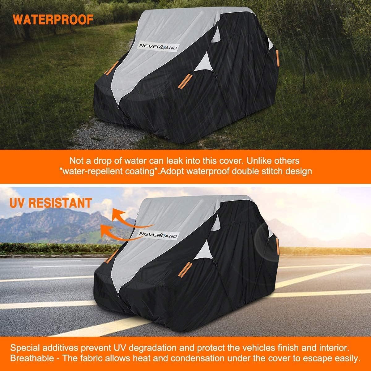 Neverland UTV Cover Waterproof 300D Heavy Duty 4-6 Seater 4 Door Side by Side Covers All Weather Protection Compatible with Polaris Ranger RZR General Can-Am Maverick Defender Kawasaki