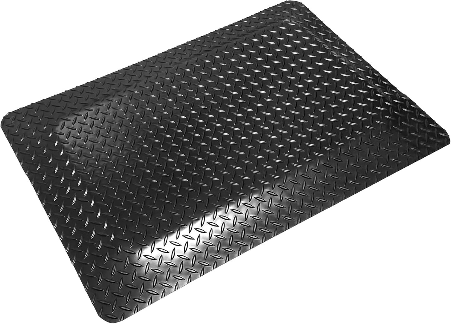 Rhino Mats, American Classic Diamond Anti-Fatigue Mats, Industrial Ergonomic Comfort Standing Mat for Work, Home, Garage, Office, Kitchen or Anywhere (Black 1" Thick, 4 FT. x 10 FT.)