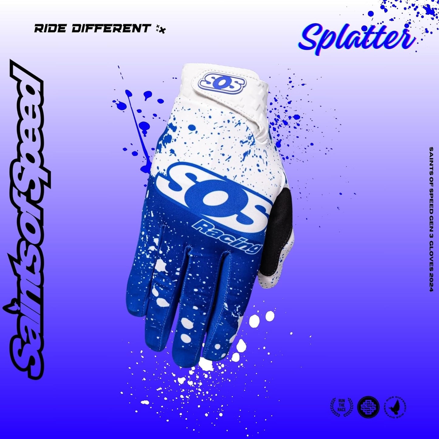 Saints of Speed Dirt Bike Gloves – Motocross, Mountain Bike, Motorcycle, BMX, Jetski, Sim, Karting, Airsoft, Paintball, Driving & Racing Bike Gloves + Phone & Touch Screen Capable