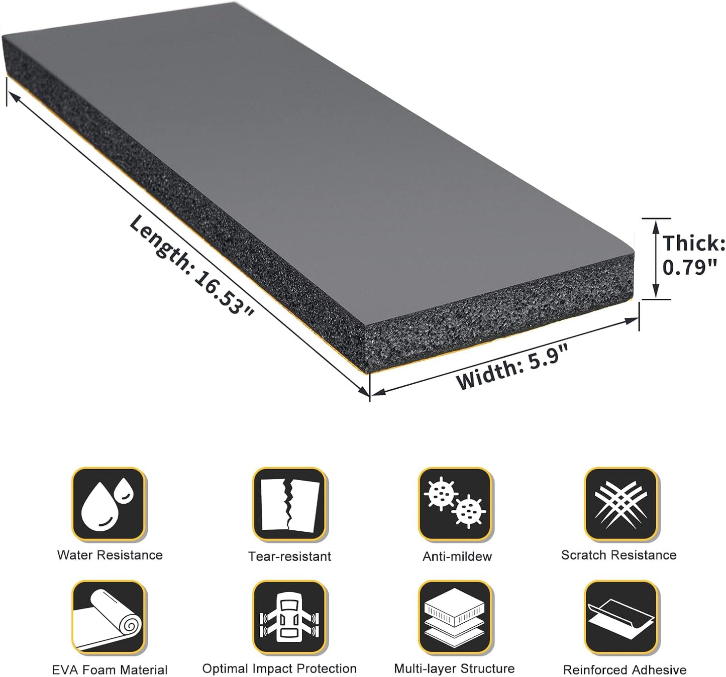 Garage Wall Protector, 4 Pack Garage Car Door Protector Bumper Guard for Car Doors Anti-Collision Waterproof Inflaming Ultra Self Adhesive EVA Foam for Warehouse (4 Pack: 16-17/32" x 5-29/32" x .79)