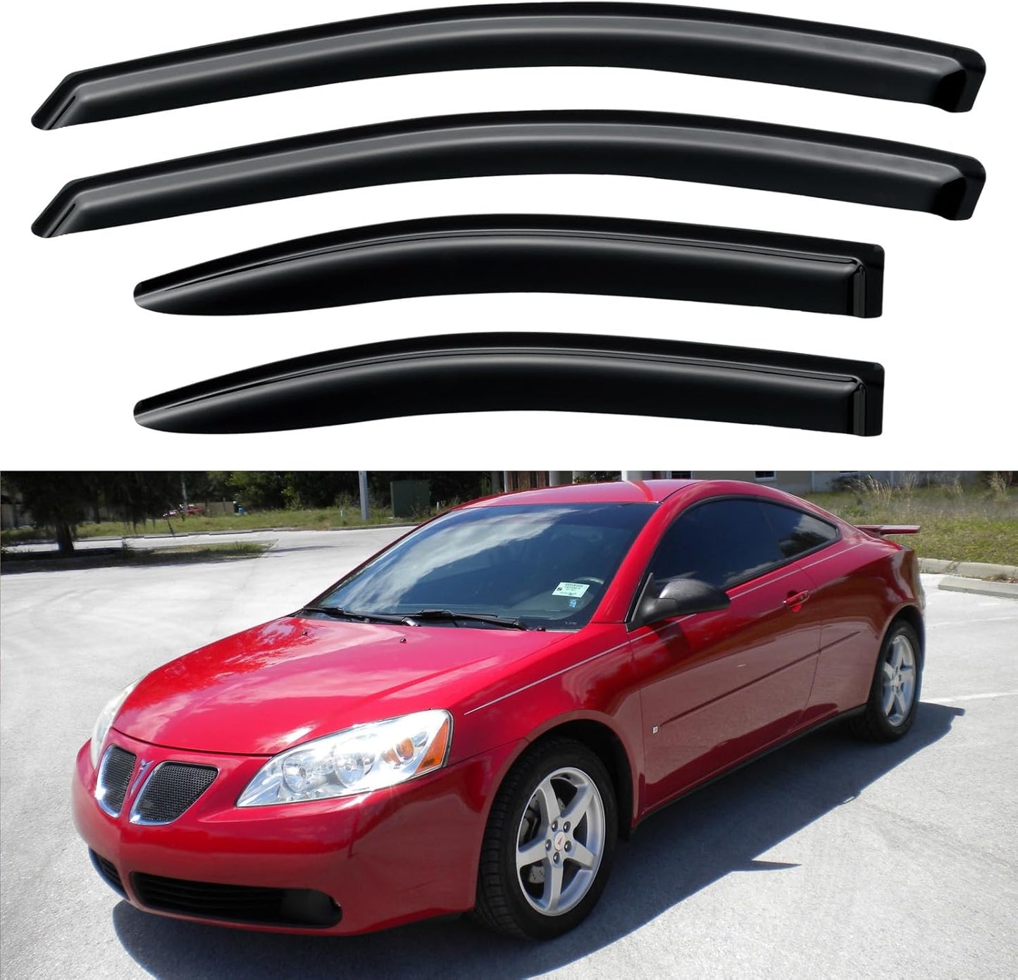Window Visors Rain Guards Shield for 2005-2010 Pontiac G6, Out-Channel Window Vent Wind Deflectors Visors Shades for 05-10 Pontiac G6