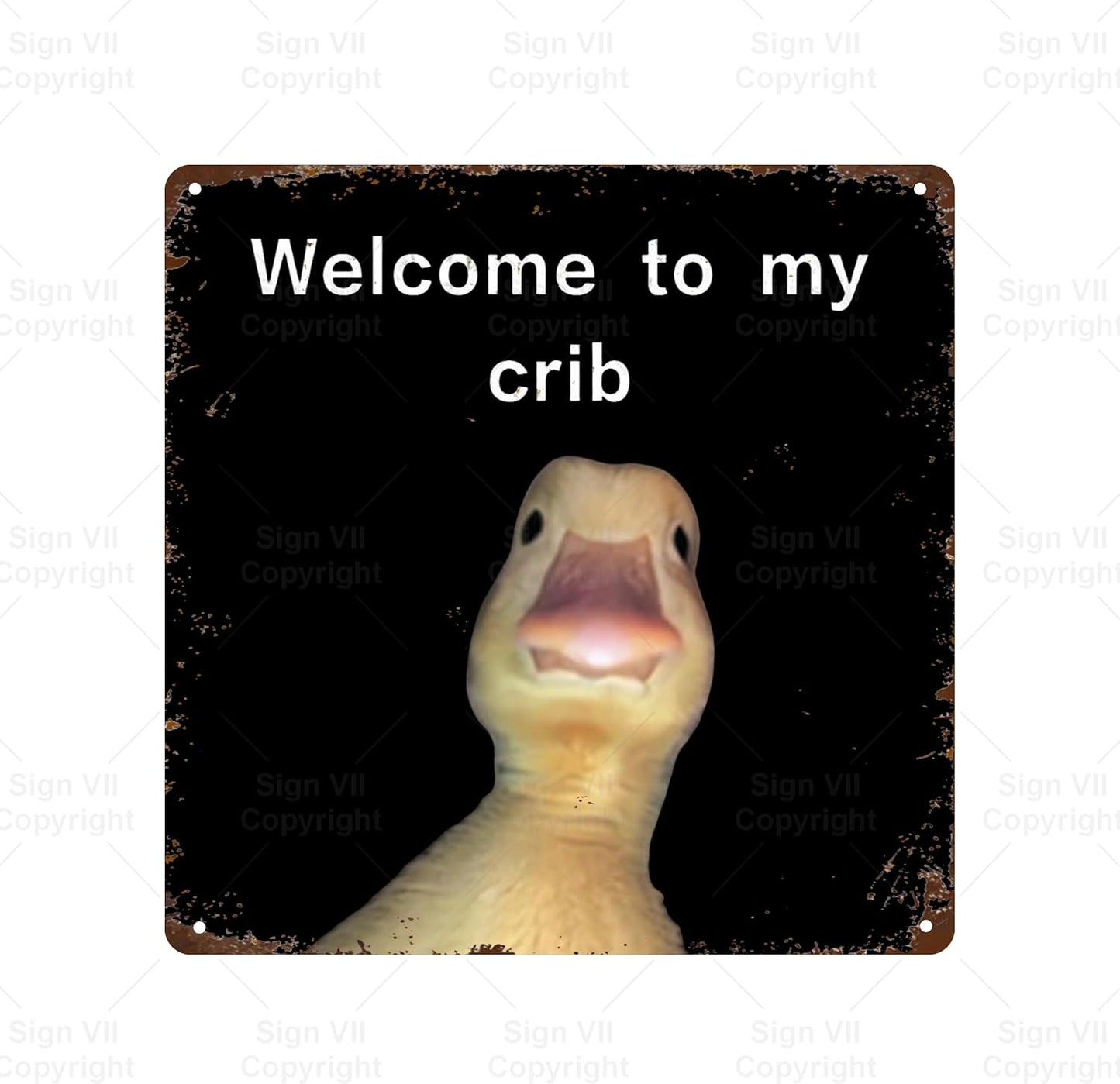 Welcome To My Crib Space Vintage Metal Tin Sign Bar Cafe Garage Cave Home Room Wall Bathroom Farmhouse Garden Porch Patio Decor, 8 x 8 Inch