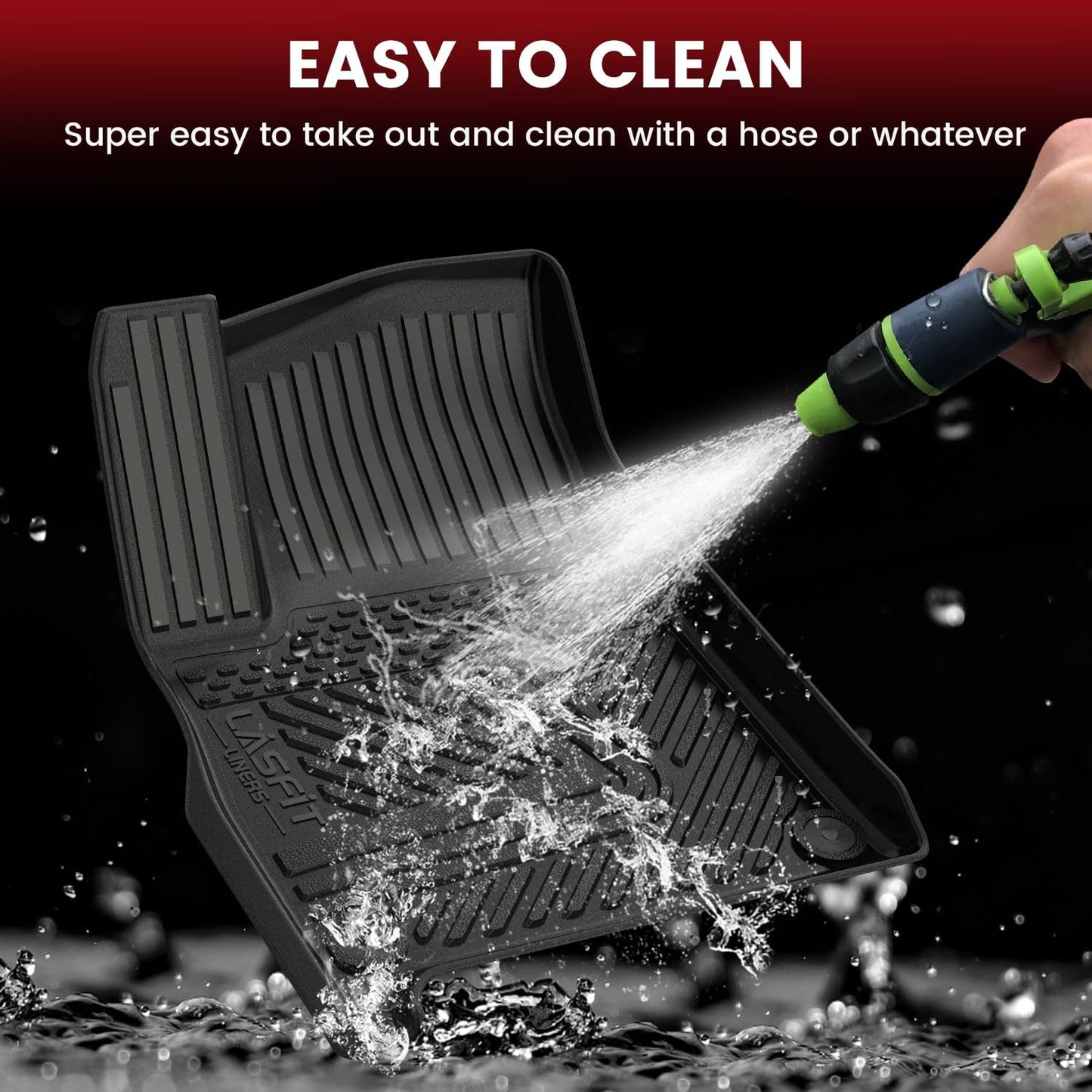 LASFIT Floor Mats for Rivian R1S 2022 2023 2024, All Weather Floor Liner TPE Custom Fit Car Mats for Rivian R1S 1st & 2nd & 3rd Row Rubber Mats, Black,Tasteless, Durable and Easy to Clean