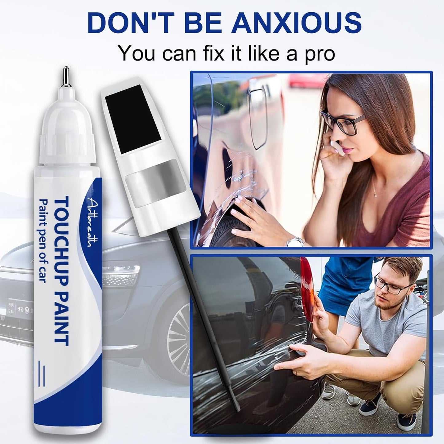 Rapid Red Metallic Tinted Clearcoat(D4) Touch Up Paint for Ford -Exact Match–Chips and Nicks Car Paint Scratch Repair Kit Automotive Paint Pen for F-150/Mustang/Transit/Explorer/Ranger/Escape/Edge