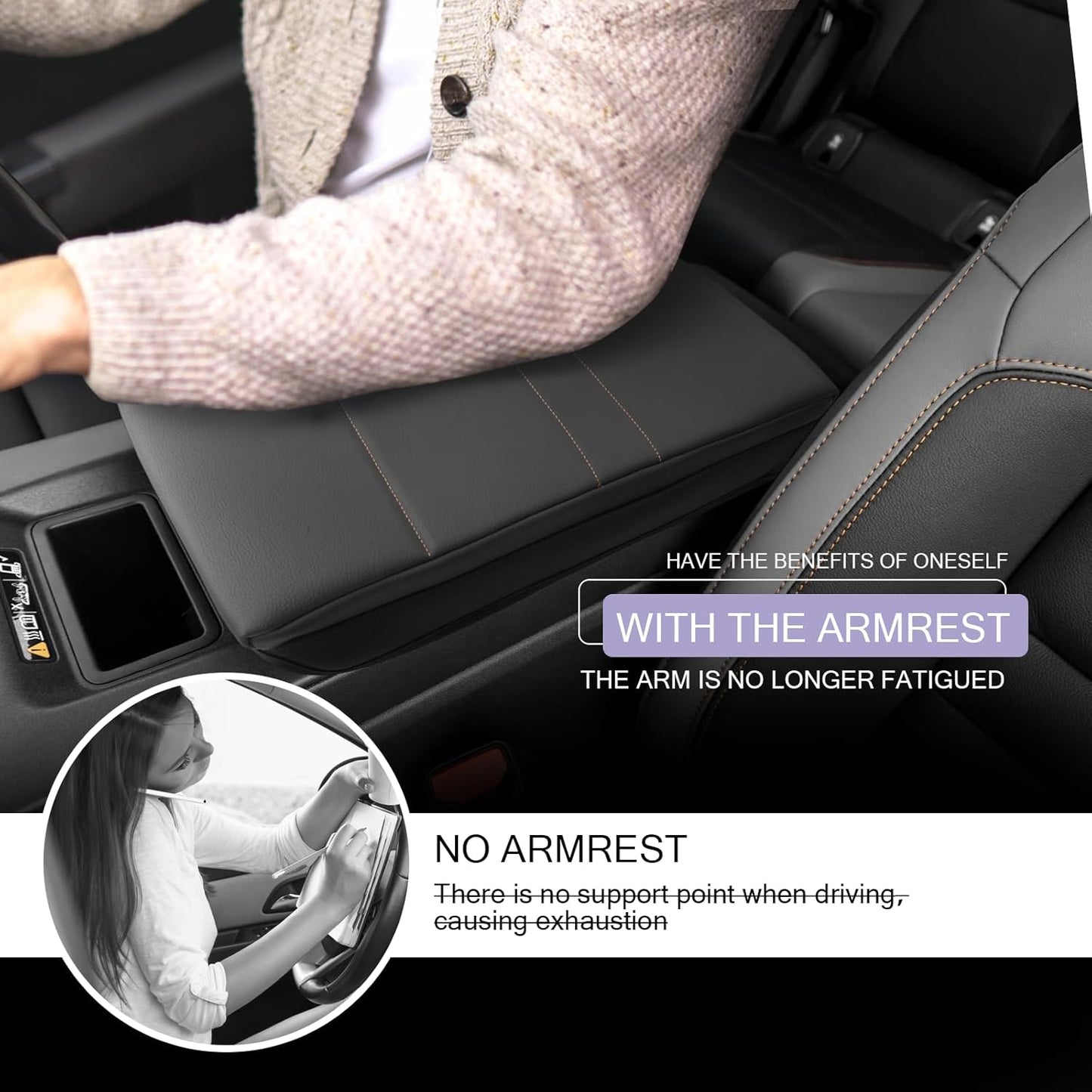 LUWU 2024 2025 Prologue Center Console Cover Compatible with 2024 2025 Honda Prologue Accessories 2025 Prologue EX/Touring/Elite Armrest Cover Center Console Pad Armrest Console Cover (Thick Black)