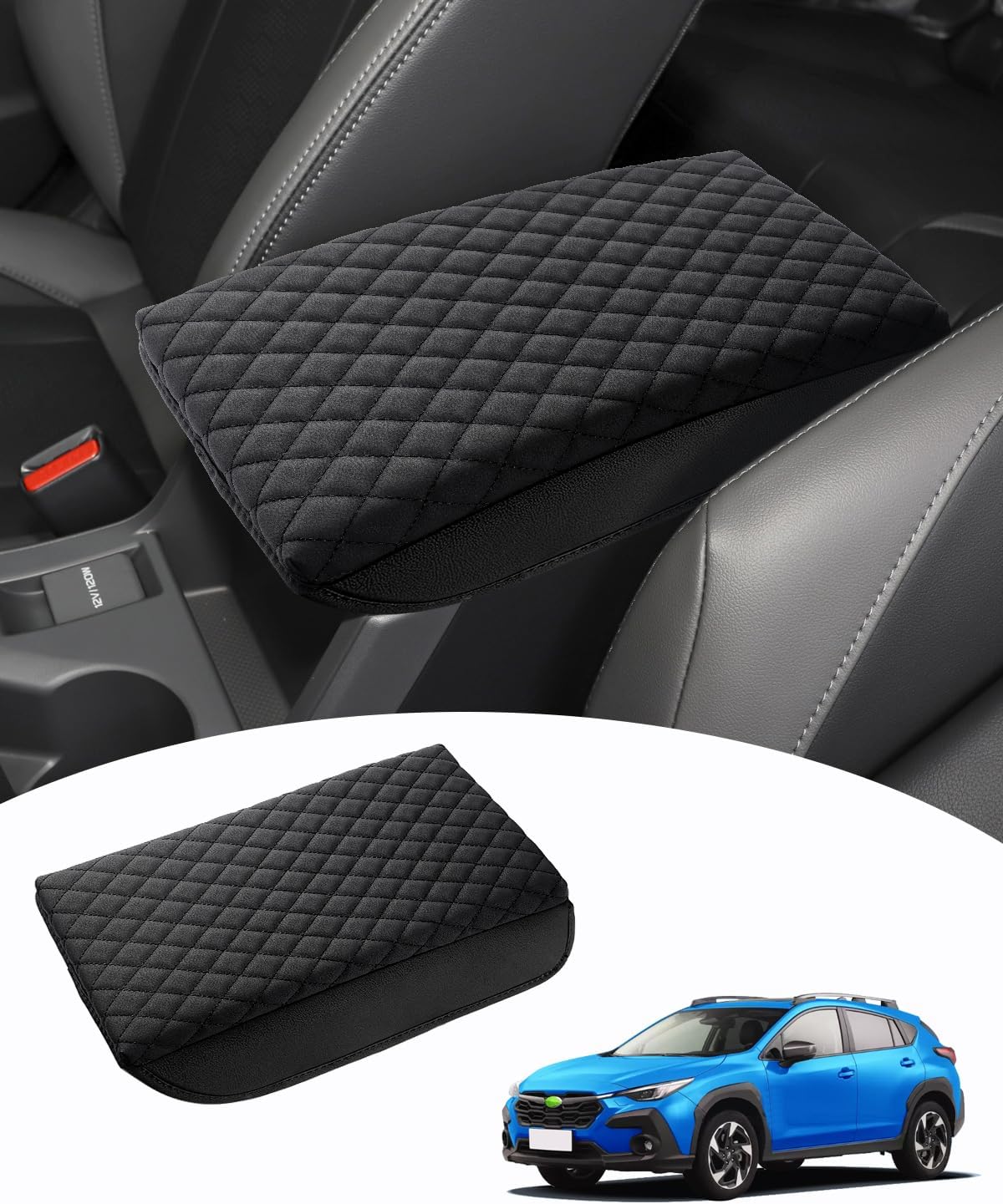 Shademax Center Console Cover Subaru Crosstrek 2024 2025 2026/2024 2025 2026 Impreza Accessories Armrest Cover Cushion Pad Cover PU Leather Middle Console Cover Armrest Seat Box Portector Anti-Scratch