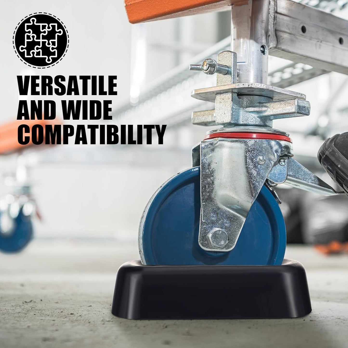 2 Pcs Jack Wheel Chock Rubber Caster Trailer Dock Heavy Duty 6 Inch Stabilizer Single Wheel Stopper Transport for Travel Trailer Cargo Camper Boat Roller Stopper