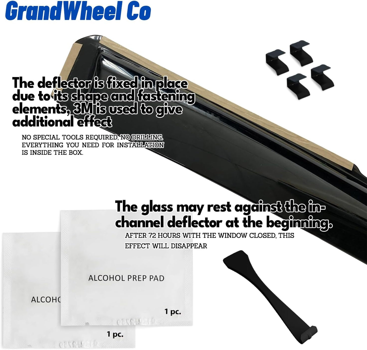 Window Deflectors Smoke Tinted in-Channel Side Window Vent Visor Deflectors Rain Guards Compatible with Ascent 2019-2025 - 4pcs. GW0882