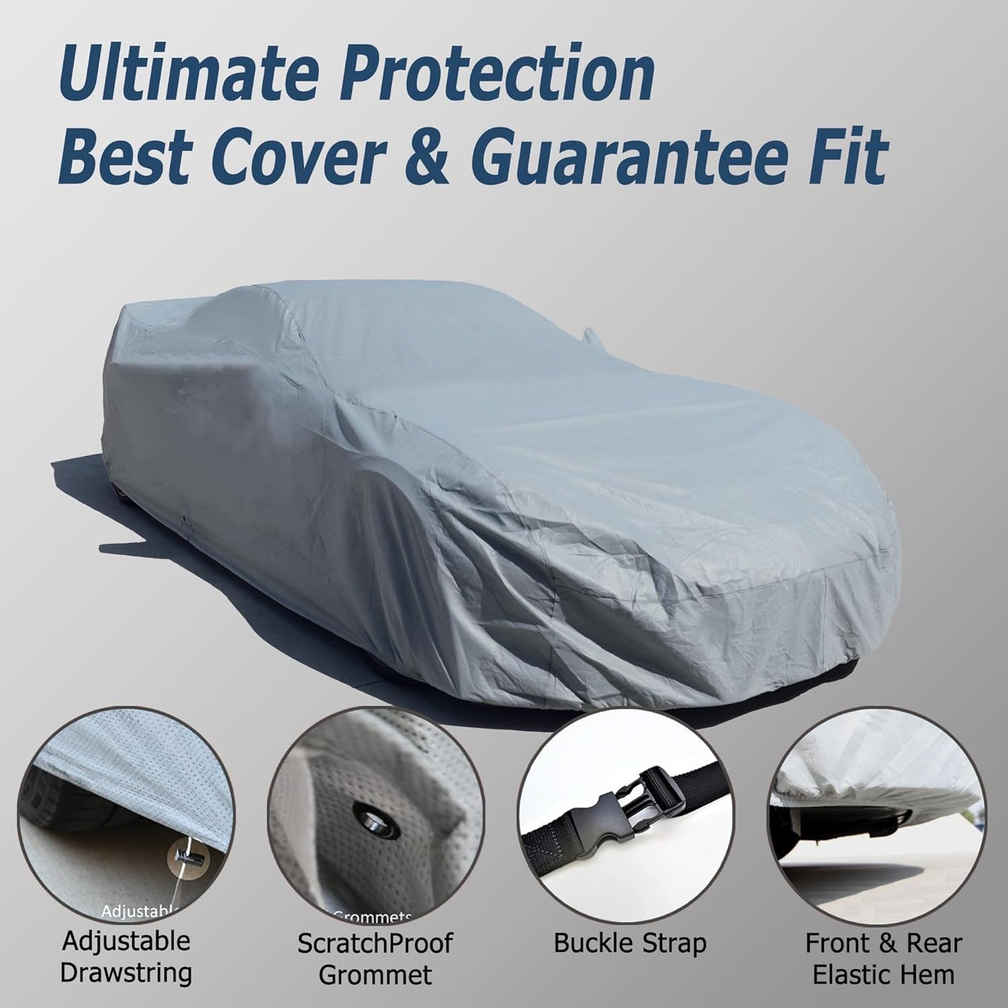 All Weather Waterproof car Cover Good for rain Snow uv Protection dust Small Coupe TT Z3 del Sol S2000 MX-5 Miata SLK Solstice MR2 MRS Black