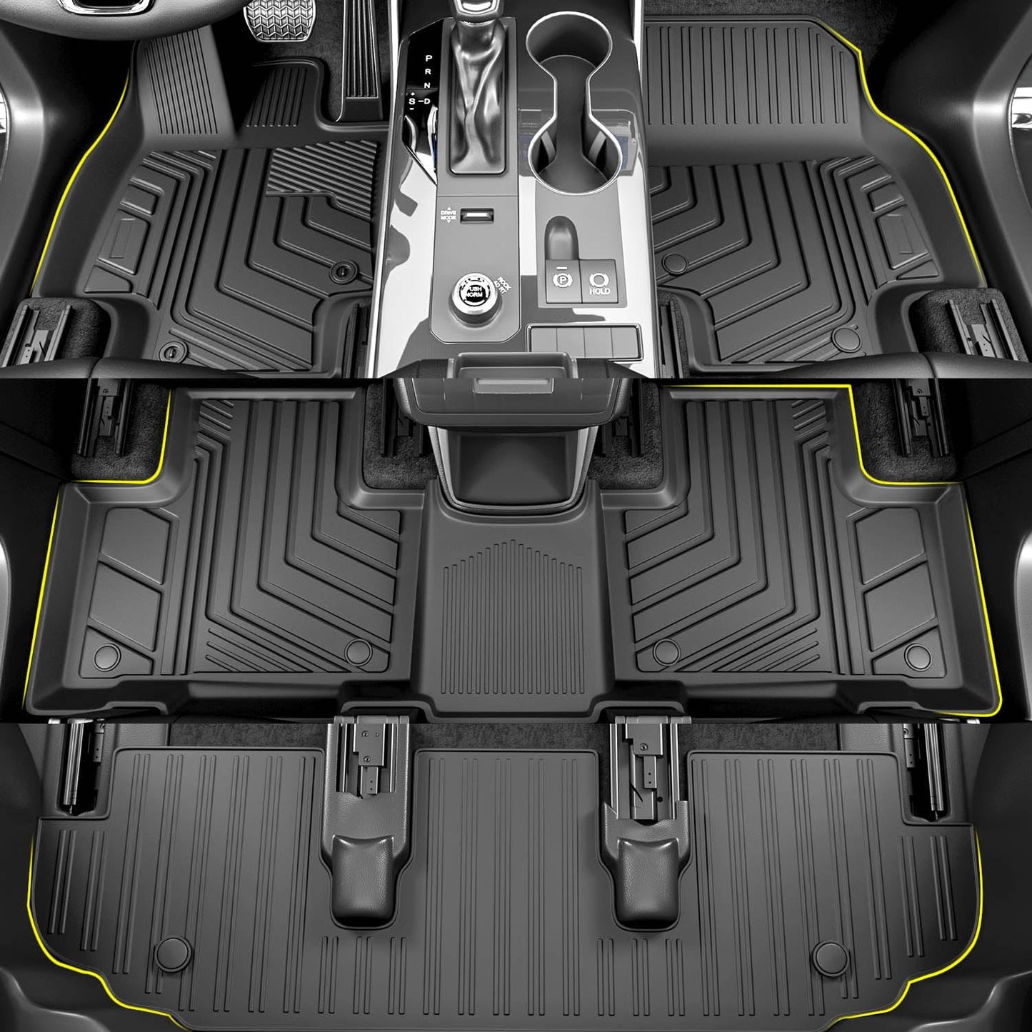 powoq Floor Mat Compatible with 2020-2025 Toyota Highlander Cargo Mat Trunk Liner Cargo Liner Replacement for 2020-2025 Toyota Highlander Accessories