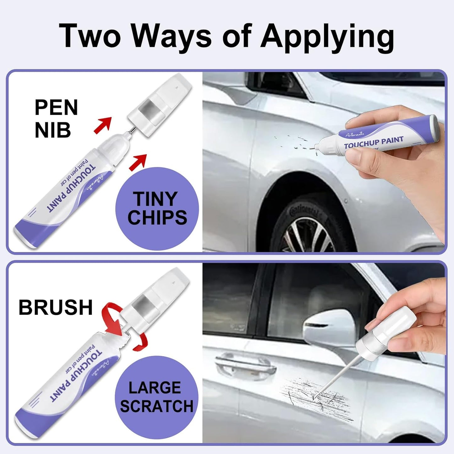 Touch Up Paint for BMW Glacier Silver(A83)-Exact Match–Chips and Nicks TouchUp Paint Pen Scratch Repair Car Accessories Car Paint Pen for Erase Car Scratches