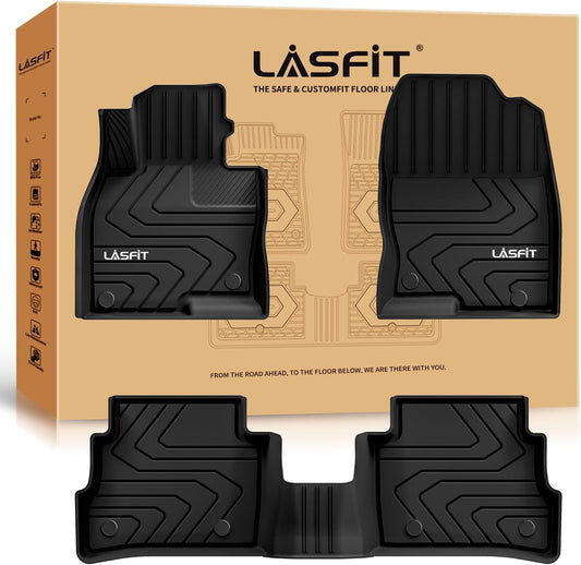 LASFIT Floor Mats Fit for Mazda CX5 2025 2024 2023 2022 2021 2020 2019 2018 2017 Custom Fit TPE All Weather Floor Liners 1st & 2nd Row Car Mats for Mazda CX-5, Black