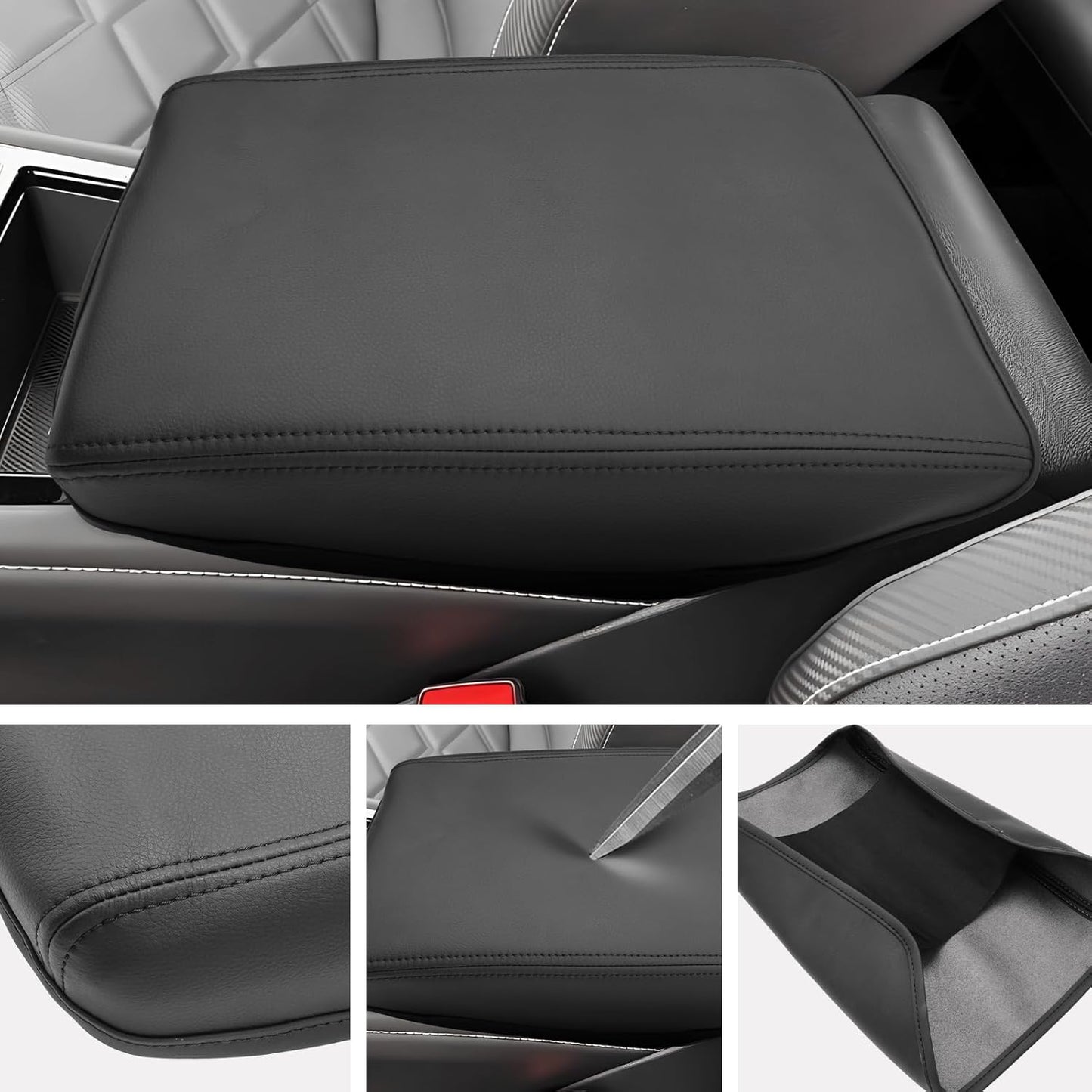 SXCY for 2024 2025 VW Atlas Armrest Cover for Volkswagen Atlas 2024 2025 Console Cover 2025 Atlas Center Console Cover 2024 2025 Atlas SEL Premium R-Line Accessories Middle Console Cover