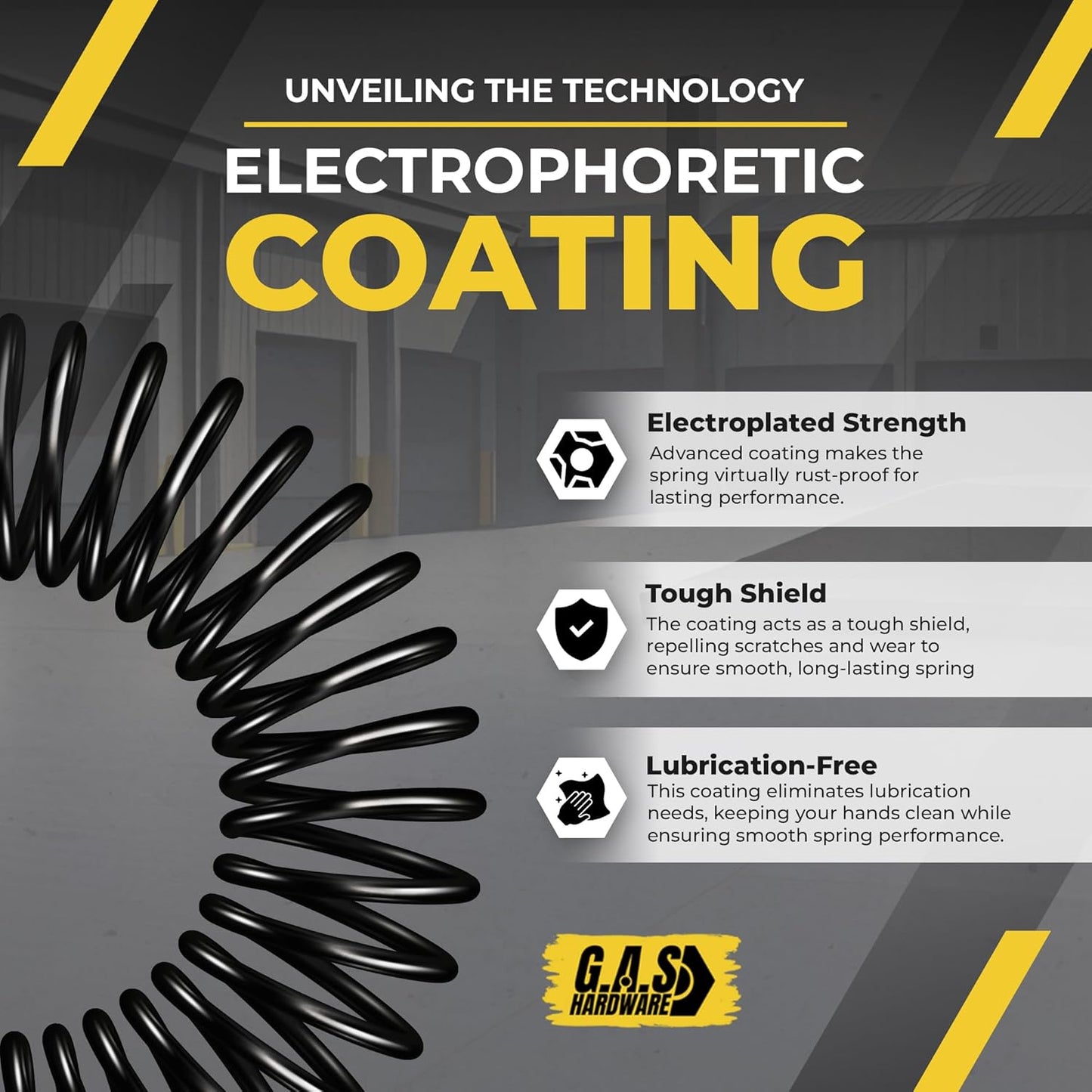 Garage Door Torsion Spring 250x2x34 Torsion Springs for Garage Door Repair Left Hand Wound Replacement for Right Side of Garage Door with 1" Steel Bearing, Gloves, Manual and Winding Bars (Black Cone)