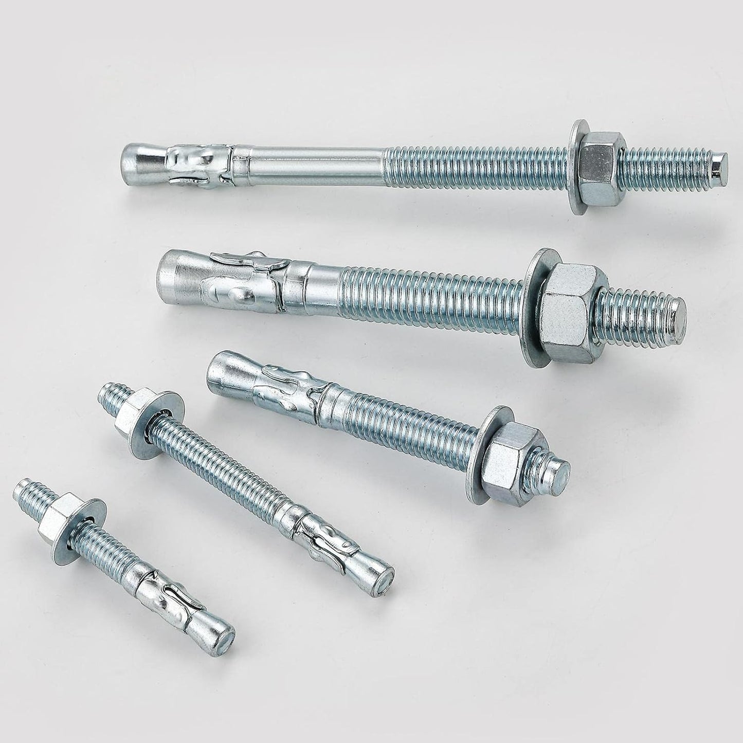 1/2x4-1/4 30Pcs Inch Standard Fasteners for Heavy-Duty Zinc Wedge Anchors for Cement and Concrete