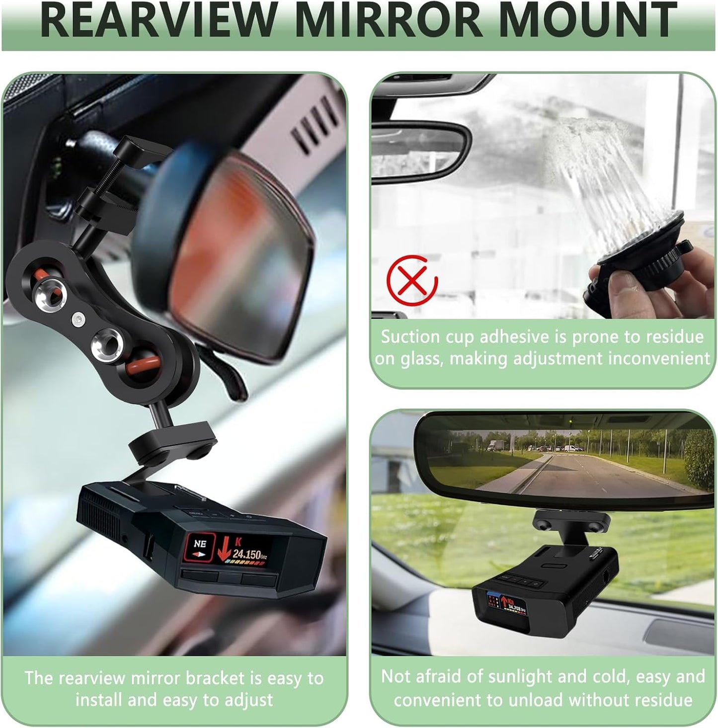 Radar Mount Mirror Mount Bracket，Aluminum Radar Detector Mount (for Uniden R7 R8 R8w Radar Detector Mount)
