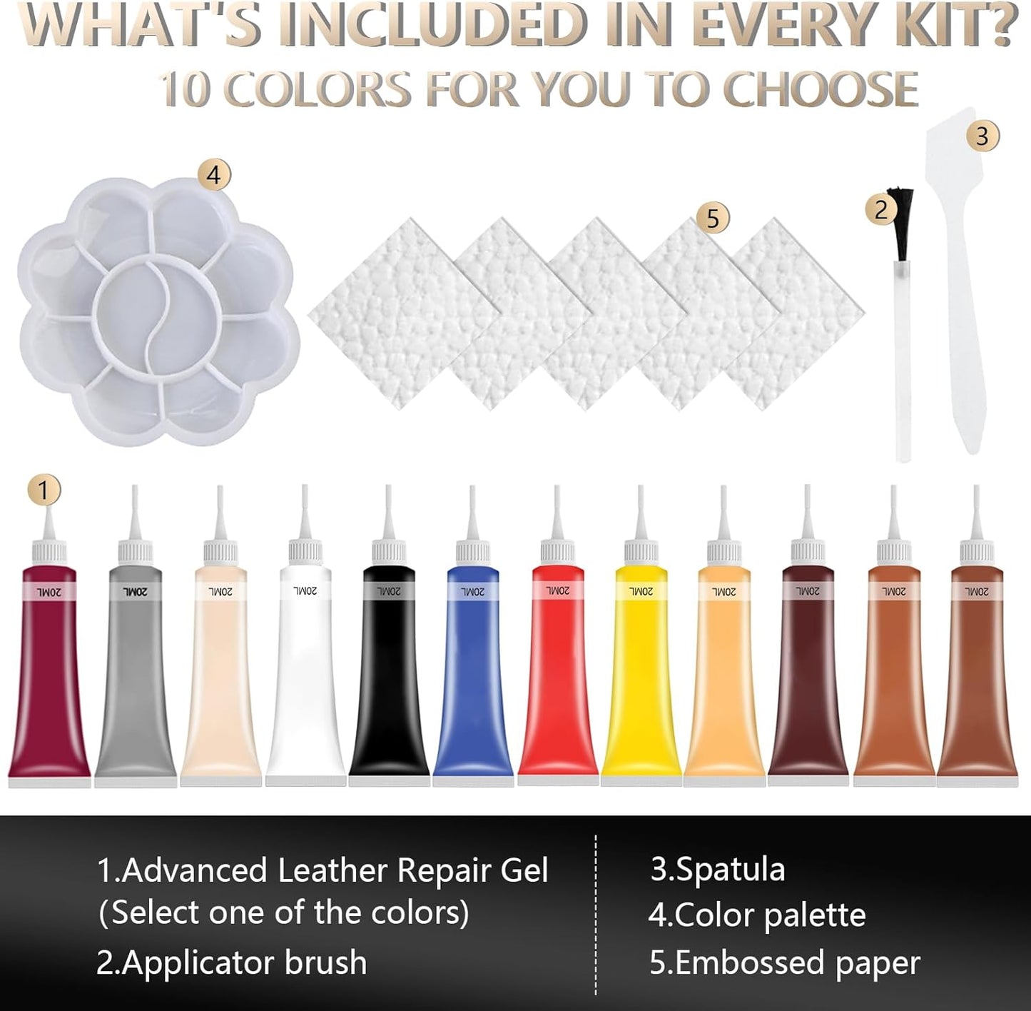 Advanced Leather Repair Gel, 2025 New Leather Repair Coloured Cream Gel, Upgrade Professional Leather Repair Kit for Car Seat Vinyl Repair Kit, Multifunctional Couch and Jacket Repair Kit (Red)