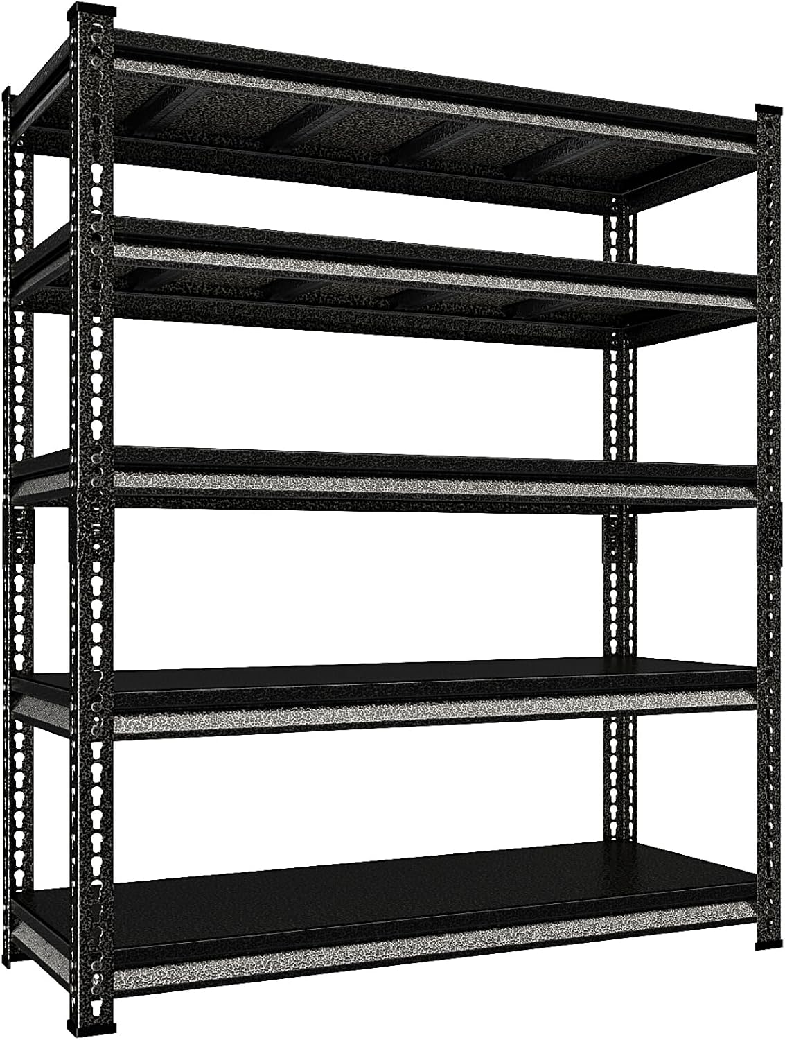 48" W Garage Shelving Heavy Duty, 3000LBS Loads Adjustable Garage Storage Shelves, 5-Tier Metal Shelving Units and Storage Racks, Industrial Utility Shelf,47.4" Wx23.6 Dx78 H, Silvery