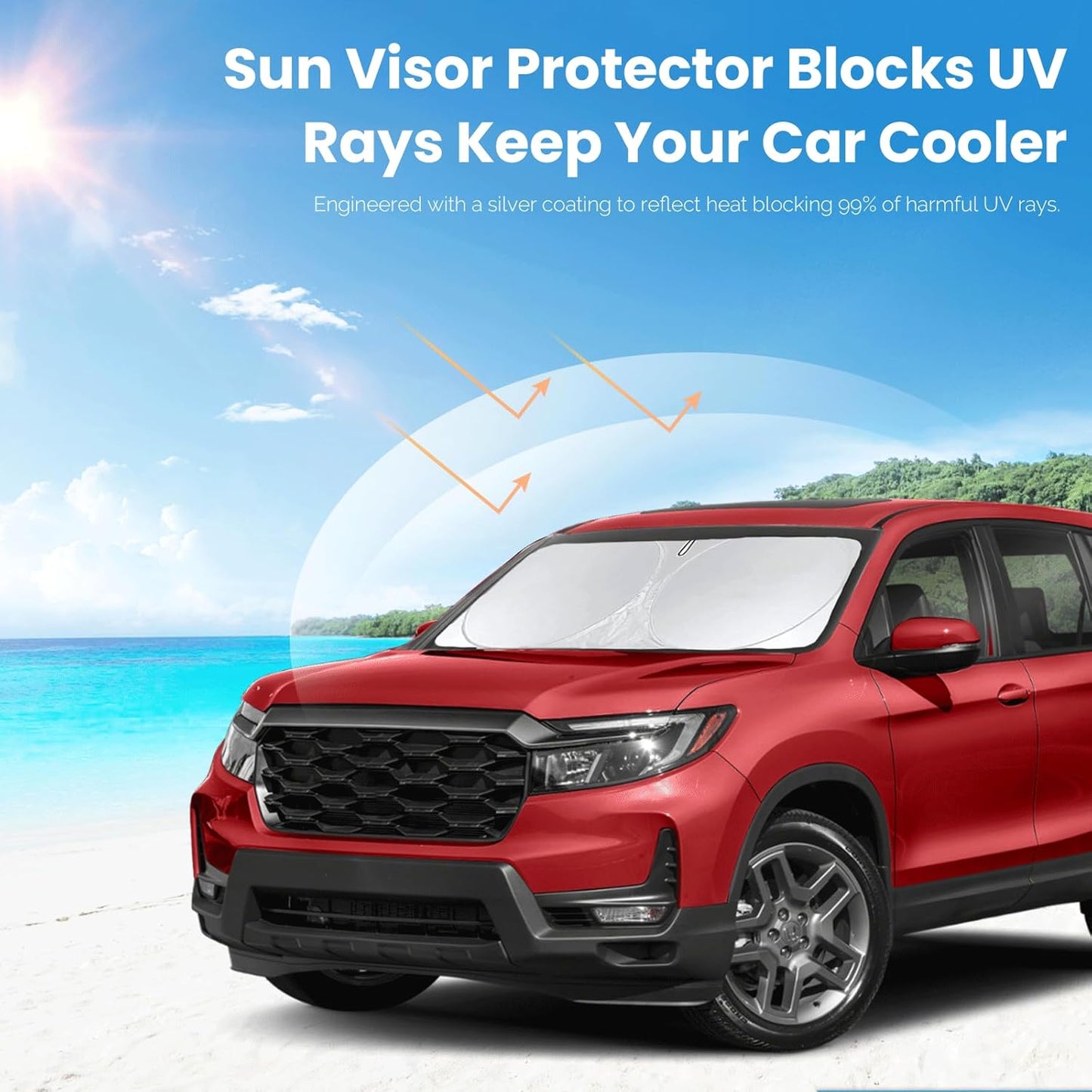 Sunshade for Honda CRV 2017-2022 Sun Shade Fit HR-V CR-V LX EX EX-L, Sport Hybrid, Sport Touring Hybrid SUV Accessories Front Window Shield Sun Visor Protector Foldable Windshield Cover Block UV Rays