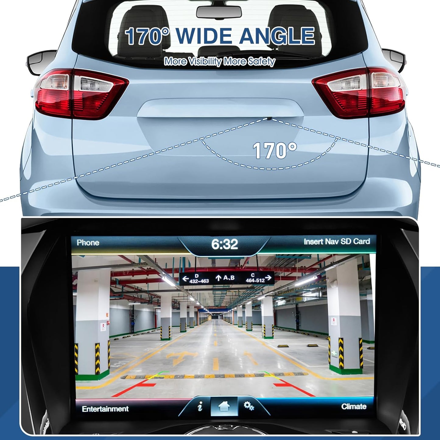 Rear View Backup Reverse Camera Compatible with Ford C-Max Energi C-Max Hybrid 2013-2016 Replaces DM5Z-19G490-A DM5Z-19G490-B