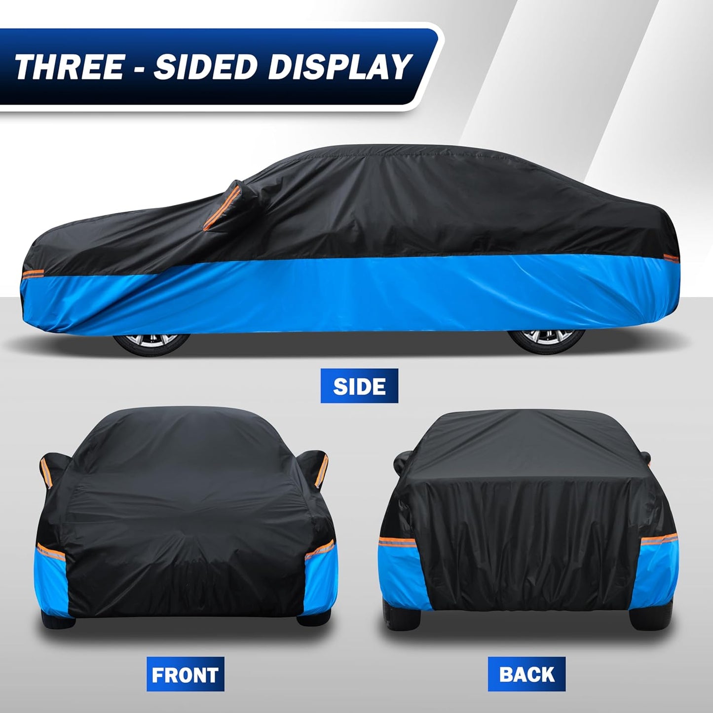 Car Cover Waterproof All Weather Outdoor Windproof Dustproof UV Protection Fit Sedan BMW 2 Series,Chevrolet Cobalt，Dodge Neon，KIA Sephia，Nissa Versa