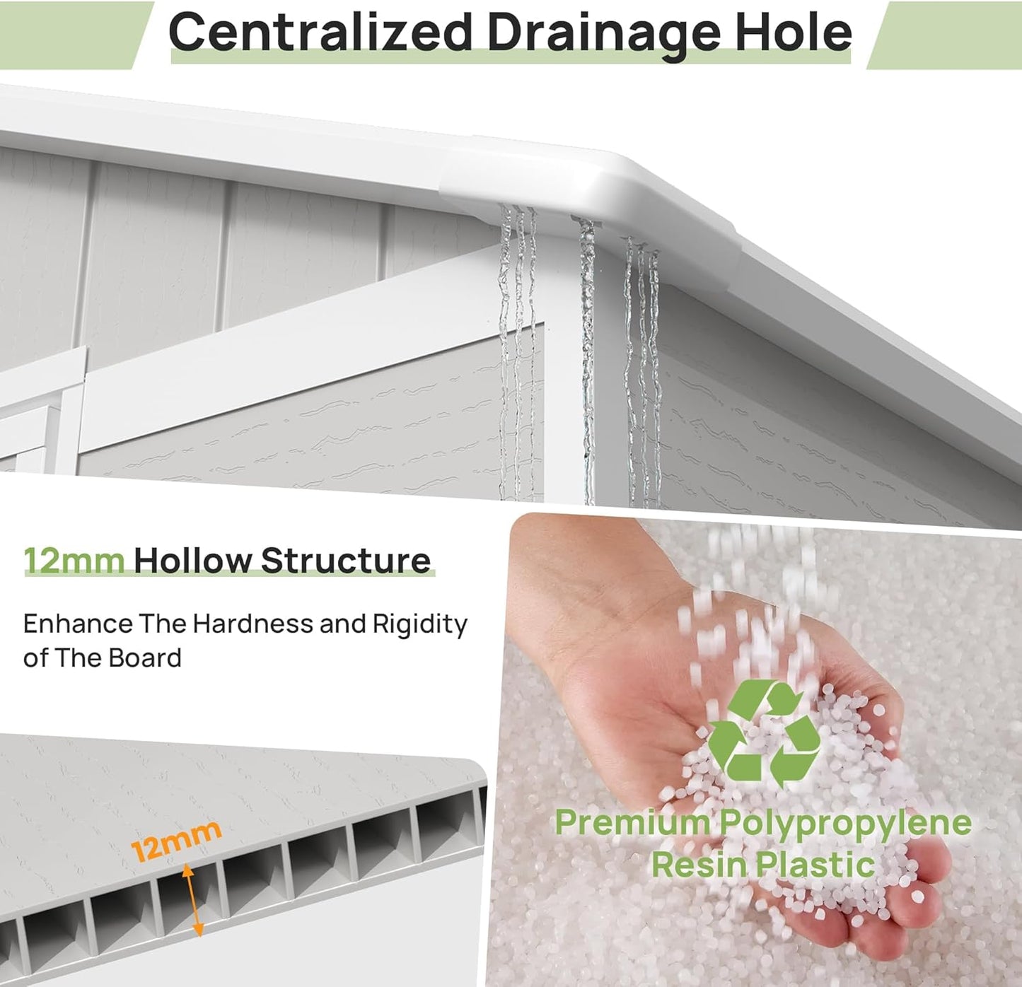 Resin Outdoor Storage Shed with Floor, 8x10.5 FT Plastic Garden Shed with Lockable Door & Window for Bike, Garbage Can, Lawn Mower, Bedge