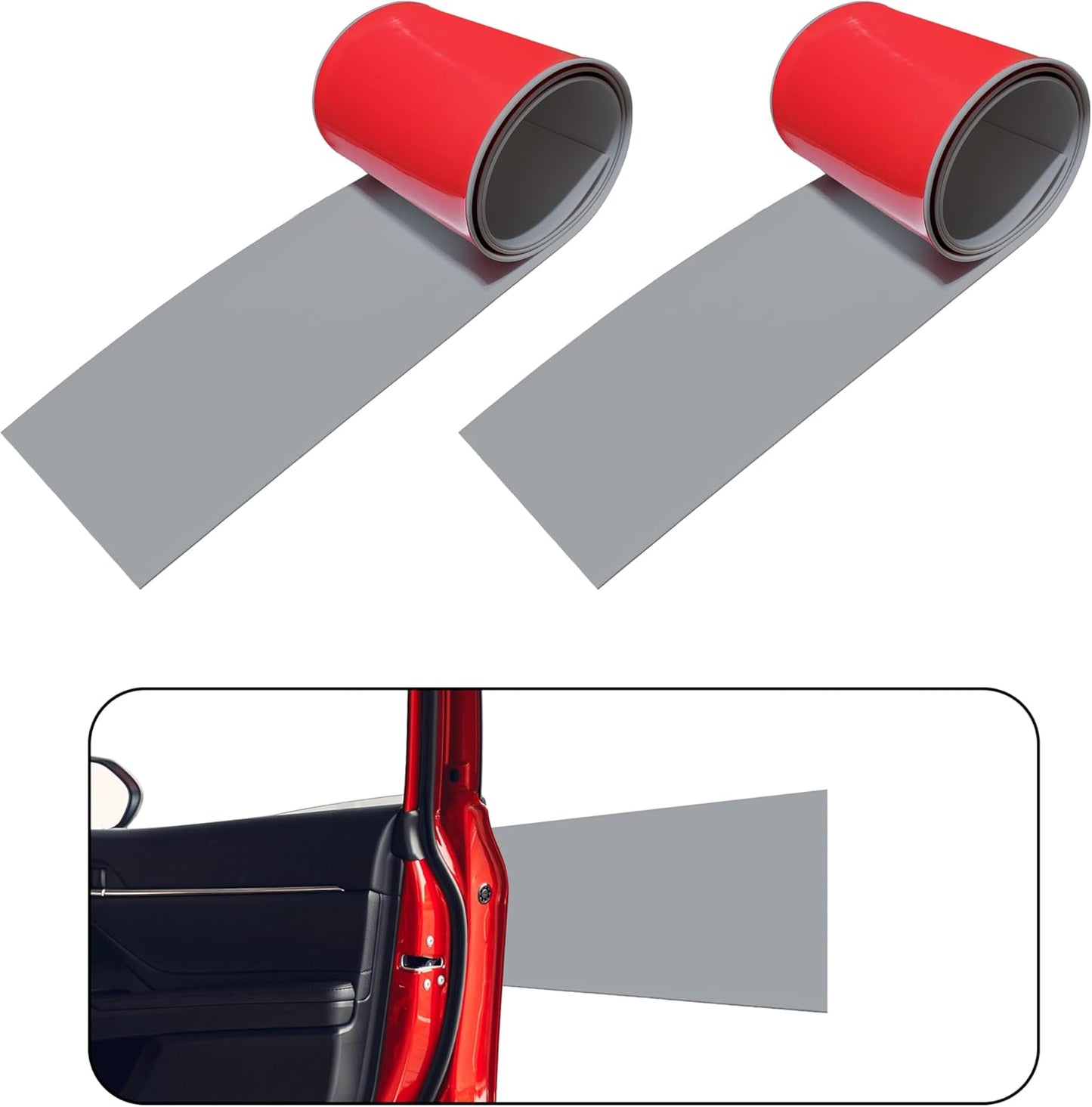 Rubber Bond Garage Wall Protectors - 6x48 Inches 2 Pack Strong Self-Adhesive Rubber Bumper Protectors for Garage Walls - Anti-Scratch and Waterproof Garage Wall Protector for Car Doors (Grey)