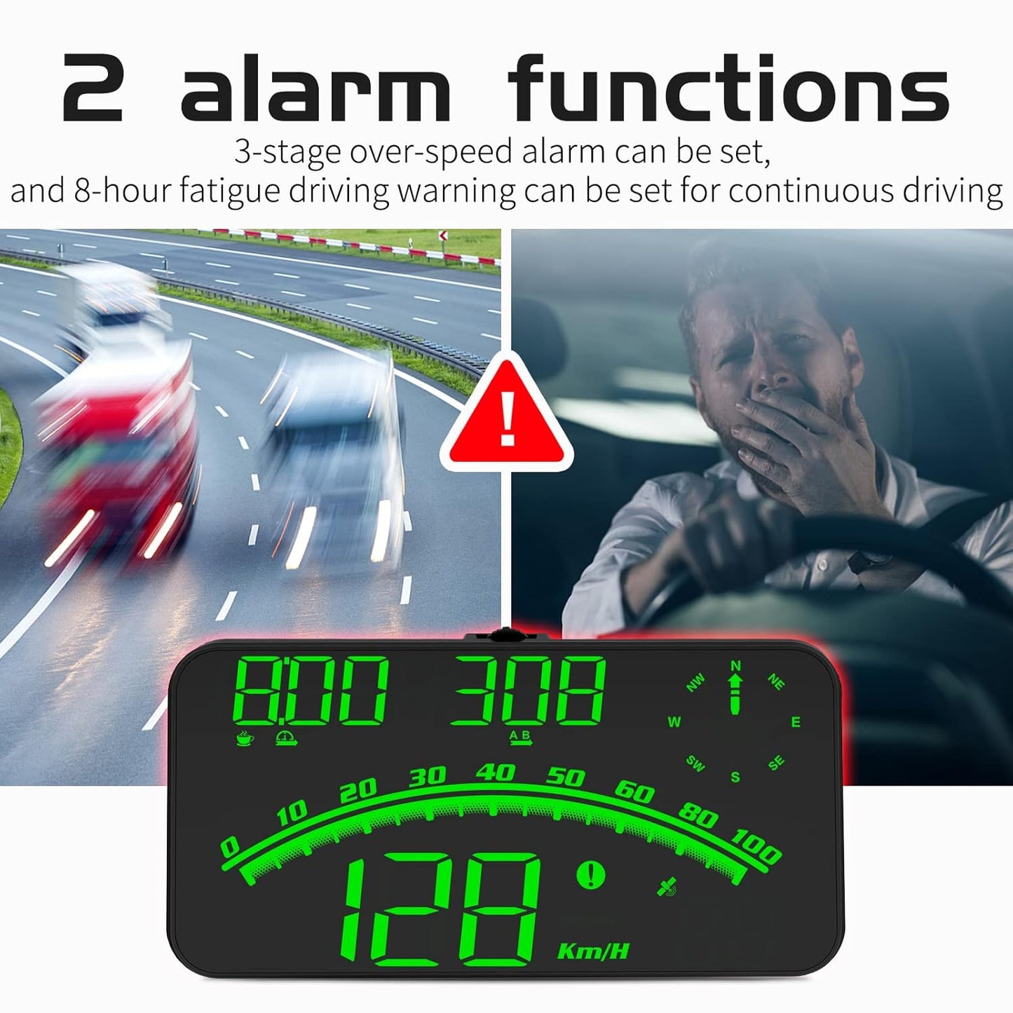 Heads up Display for Cars Speedometer for Car, HUD Digital Speedometer for Car with Speed Alarm, Fatigue Driving Reminder, Upgraded 5.5" large-screen, Heads up Display Suitable for All Vehicles