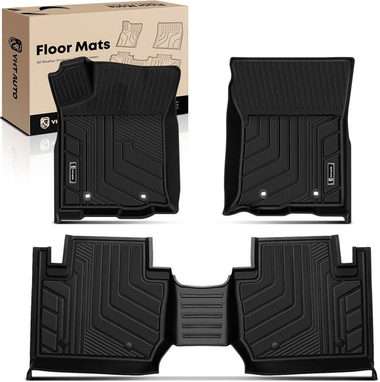YHTAUTO Floor Mats Fit 2016-2020 Toyota Tacoma Access Cab, TPE All Weather Car Mats Waterproof Anti-Slip Odorless Floor Liner, Interior Car Accessories Front & 2nd Row Liner