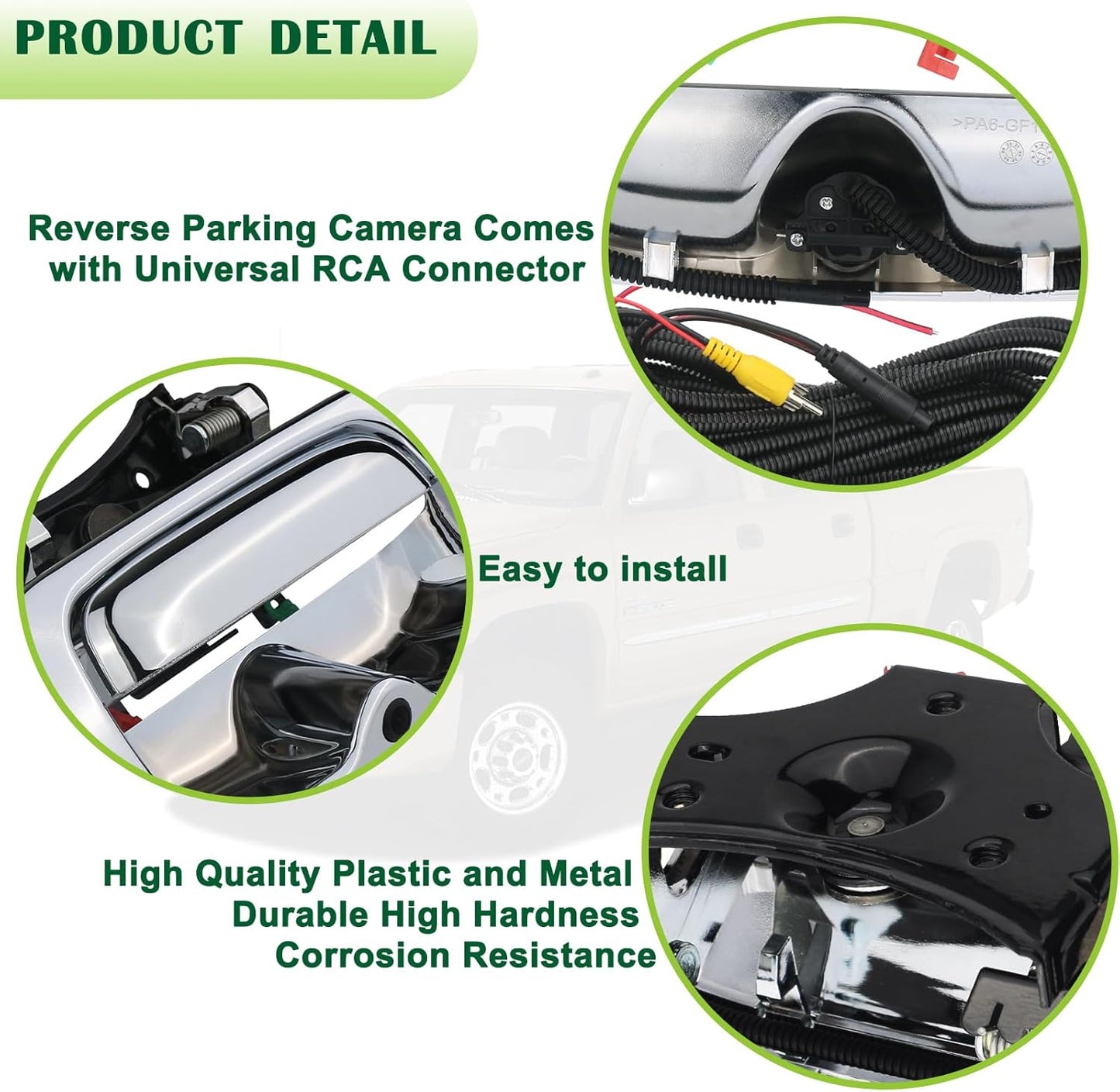 Backup Camera Tailgate Handle Rear View Camera Liftgate Latch Handle Chrome Compatible with 1999-2007 Chevrolet Chevy Silverado,GMC Sierra 1500 2500 3500 HD