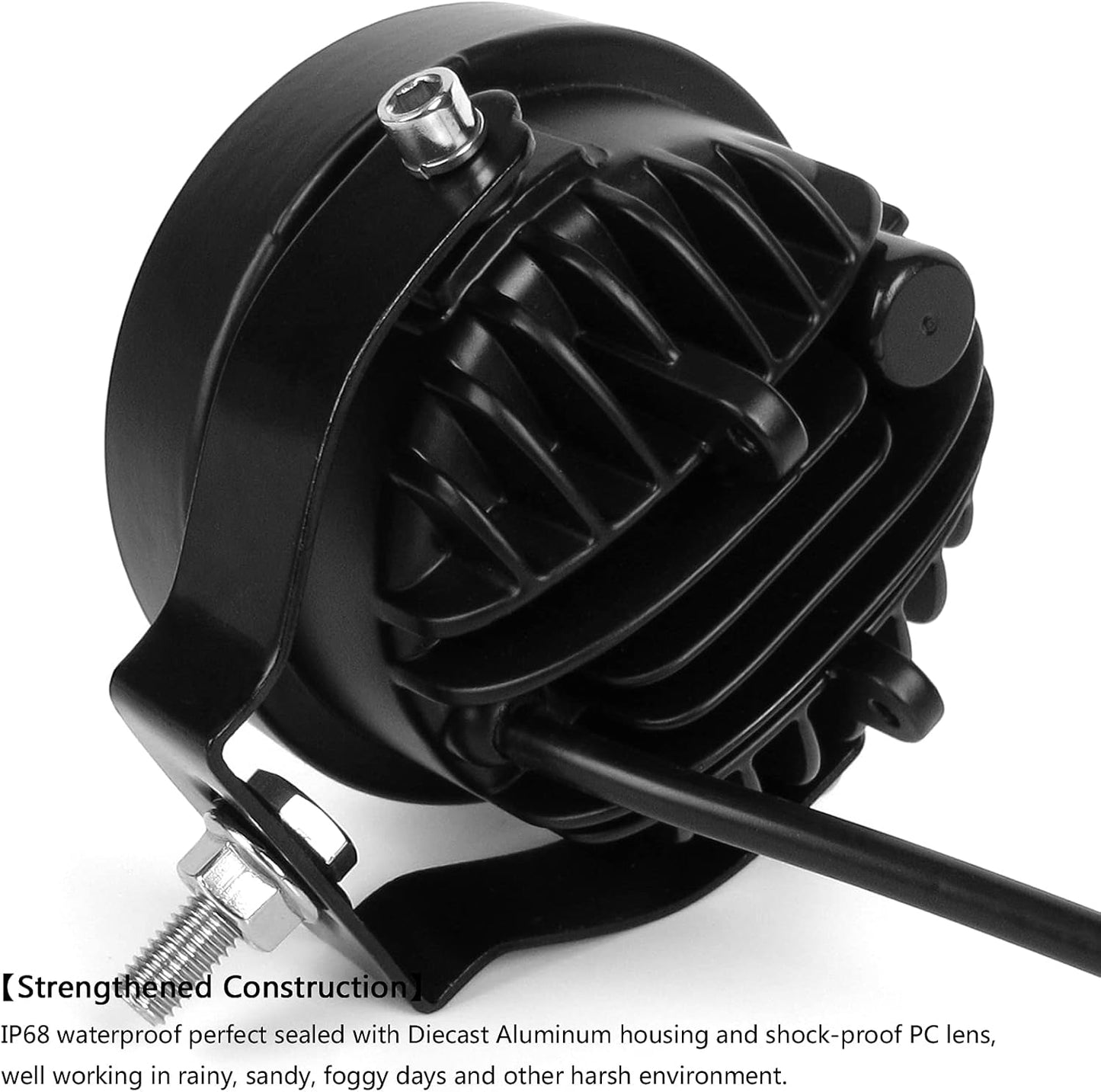 Led Pod Lights Spot Fog Lights Amber/Yellow 2Pcs 60W 4 Inch Work Auxiliary Lights Ditch Lights Fit for Motorcycle Truck Car SUV ATV Boat pickups Tractor 12V 24V Led Driving OffRoad Lights