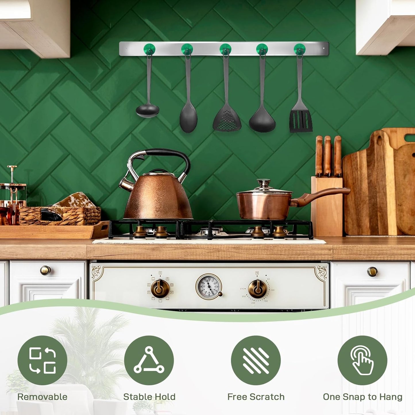 Neosmuk Magnetic Hooks, Cruise Ship Essentials, 100lb+ Heavy Duty Magnetic Hooks for Cruise Cabins, Refrigerator, Grill, Hanging, and Travel | Extra Strong Must-Haves Magnet Hook,Green