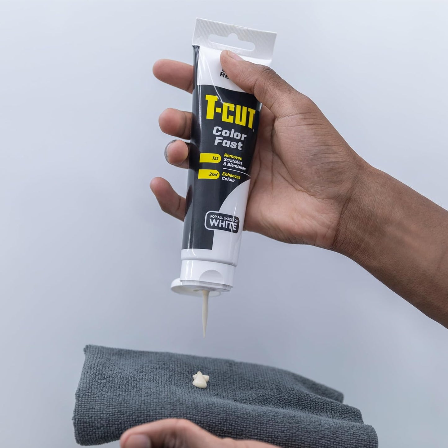 T-Cut Color Fast White Car Wax Polish Scratch Remover Color Enhancer, 5.3 Oz