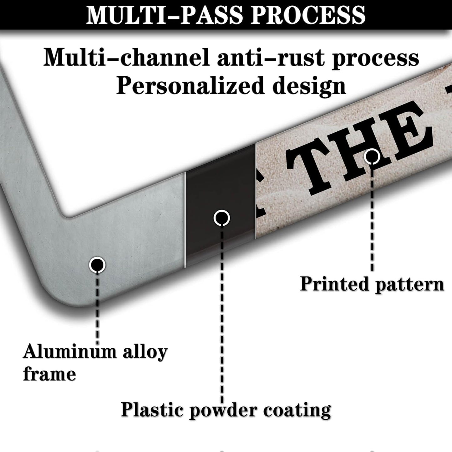 License Plate Frames Multicolor Car License Plate Frame I'd Rather Be at The Beach Universal Aluminum Car Accessory 2 Pack with Screw Covers Set