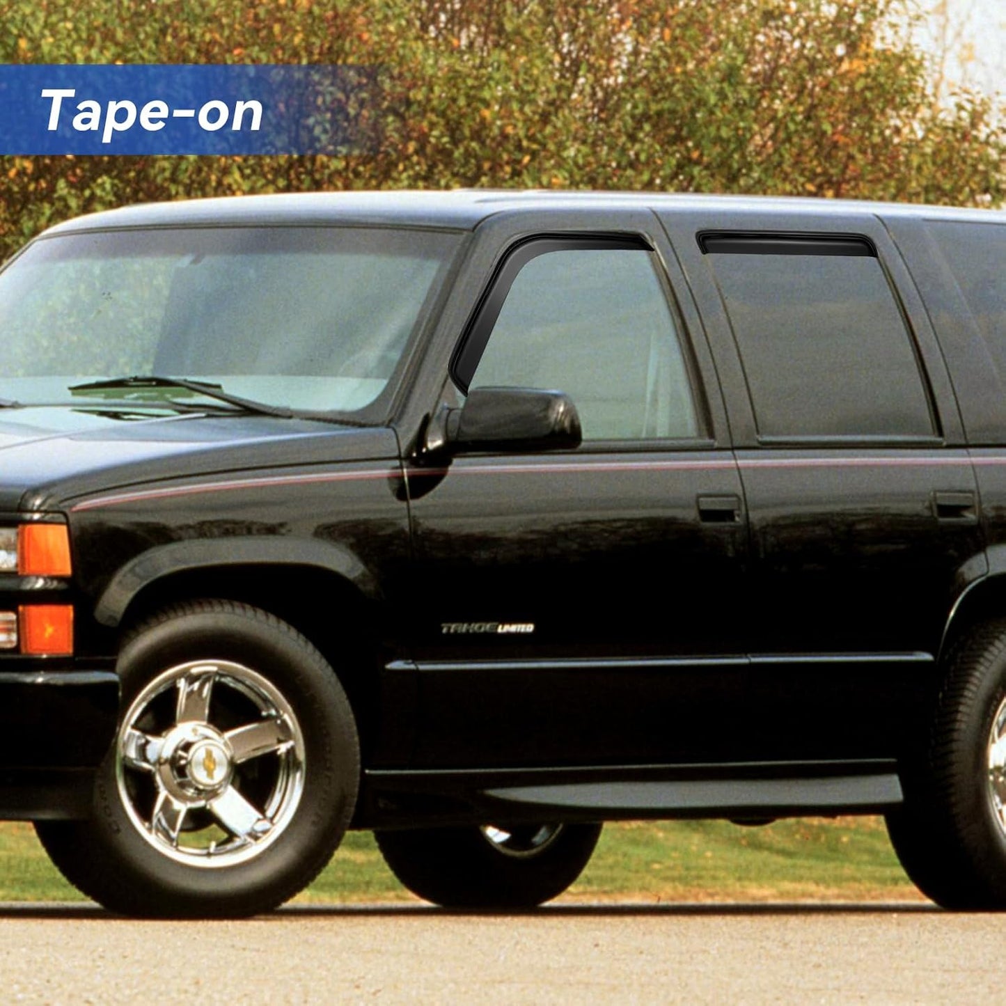 Window Visors Rain Guards for 1995-2000 Chevy Tahoe/GMC Yukon, Out-Channel Window Vent Wind Deflectors Visors Shades for 92-00 C/K1500/2500/3500 Suburban, 99-00 Cadillac Escalade/Yukon Denali Crew Cab