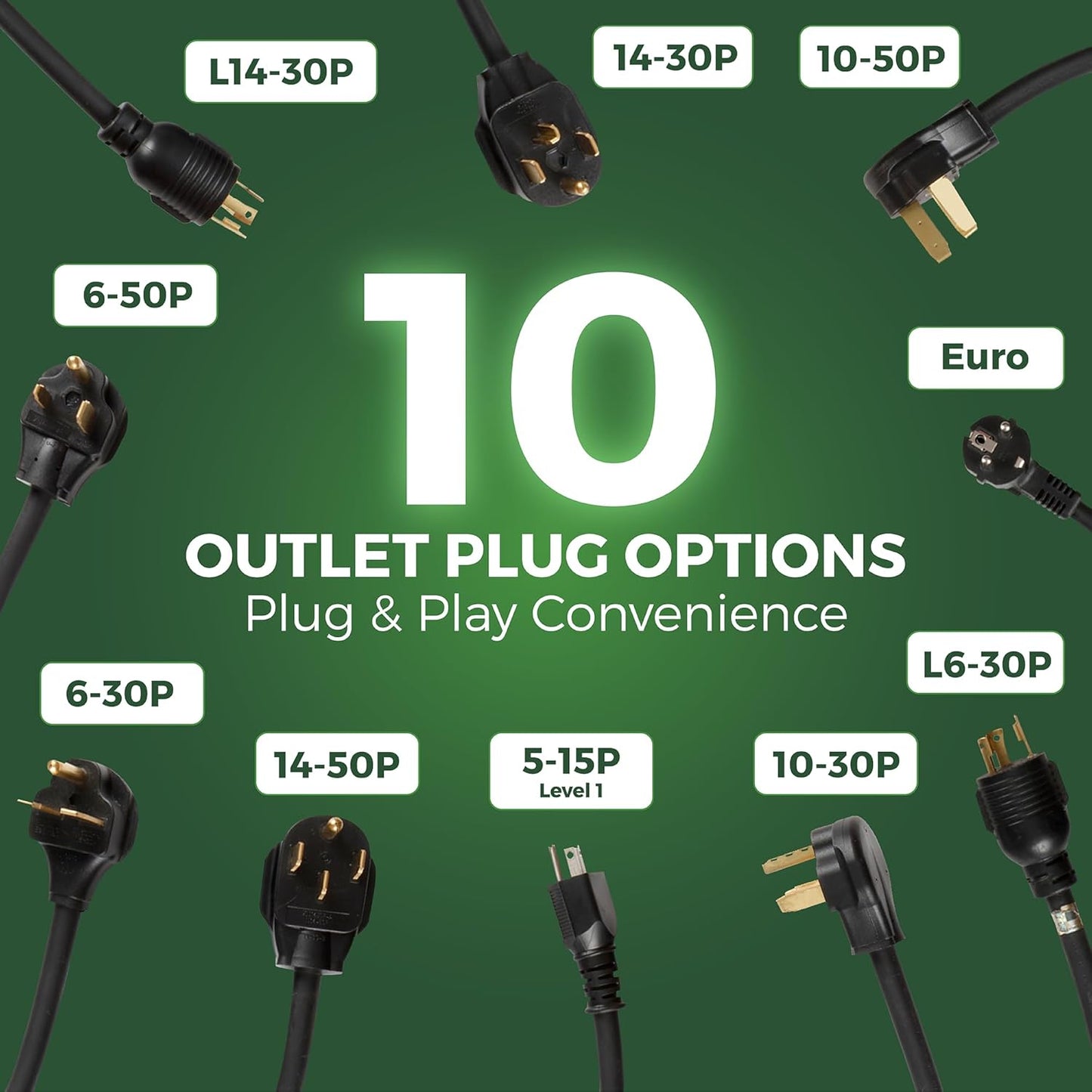 PRIMECOM Level 2 EV Charger 220/240V, 16A, 30ft & 50ft, Portable EVSE Electric Vehicle Charging Cable Compatible with Bolt Volt Leaf BMW i3 Fiat 500e Clarity NIRO Prius (30 Feet, 10-50P)