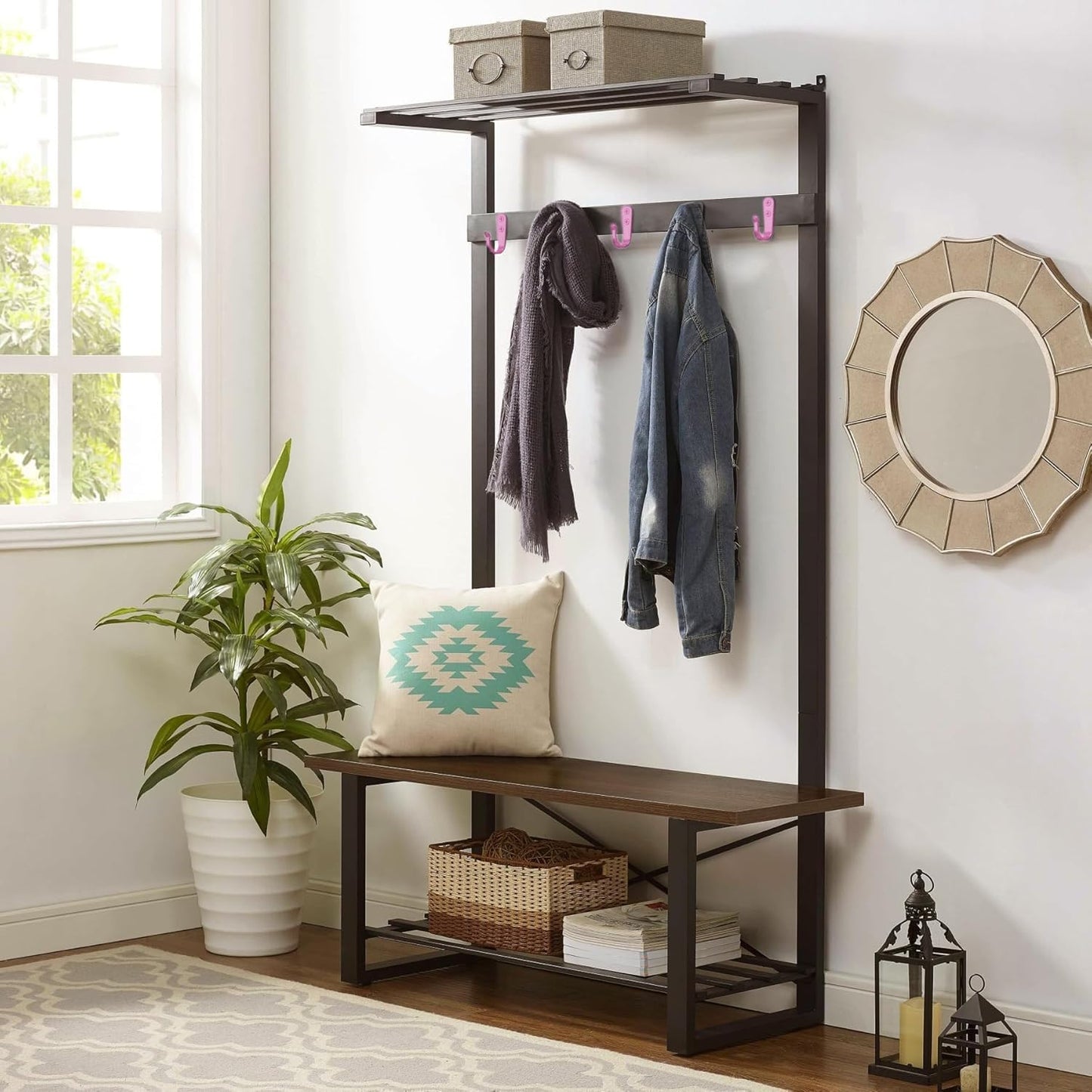 20PCS Wall Hooks for hanging, Metal Wall Hooks for Coats, Coat hooks for Wall, Heavy Duty Single Prong Wall Hooks With 40 Pieces Screws for Hanging Coats，Towel，Backpack，Hat, Dog Leashes (Pink )