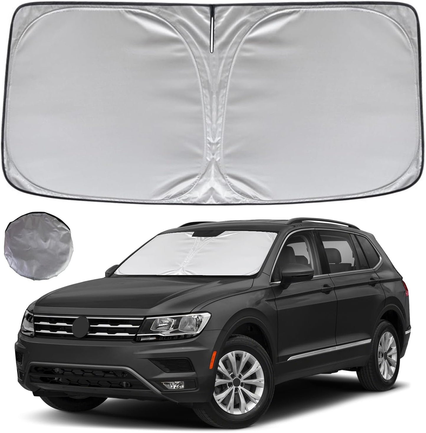KAYZT Windshield Sun Shade for 2018-2025 Volkswagen VW Tiguan Foldable Sunshade SUV Front Window Custom Fit Car Accessories