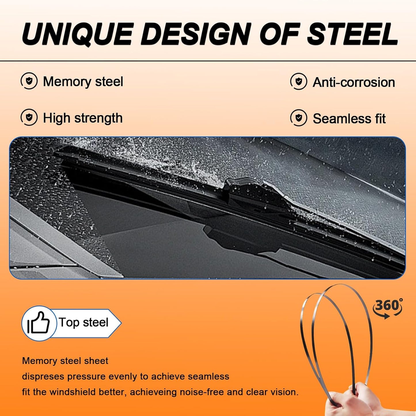 HULADAED® 28'' 28'' 14'' Windshield Wipers Replacement for Edge 2023-2015,Silicone Front Rear Wiper blades for MY Car-All Weather & Quiet(3 PACK)