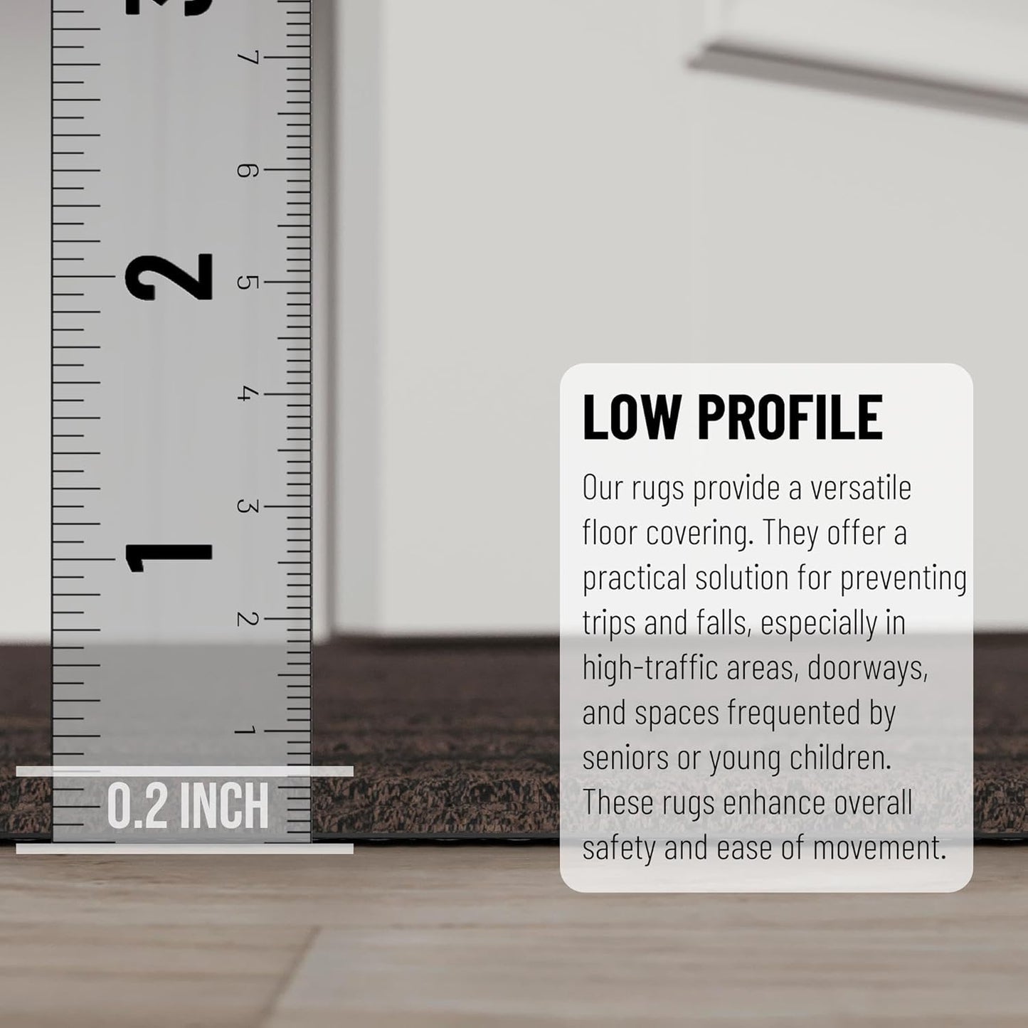 Ottomanson 2'7" x 41' Hallway Runner with Scraper Pile - Extra Durable Non-Slip Rug Mat for Indoor & Outdoor Use - Ideal for Kitchen, Entryway & Garage - High-Traffic Carpet, Brown